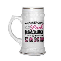 22 oz ceramic beer stein mug womens hunting dangerous in pink deadly in camo
