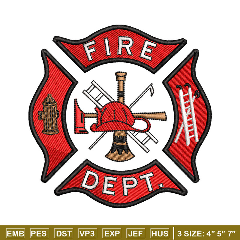 Fire dept embroidery design, Fire dept embroidery, Embroidery file, Embroidery shirt, Emb design, Digital download.jpg