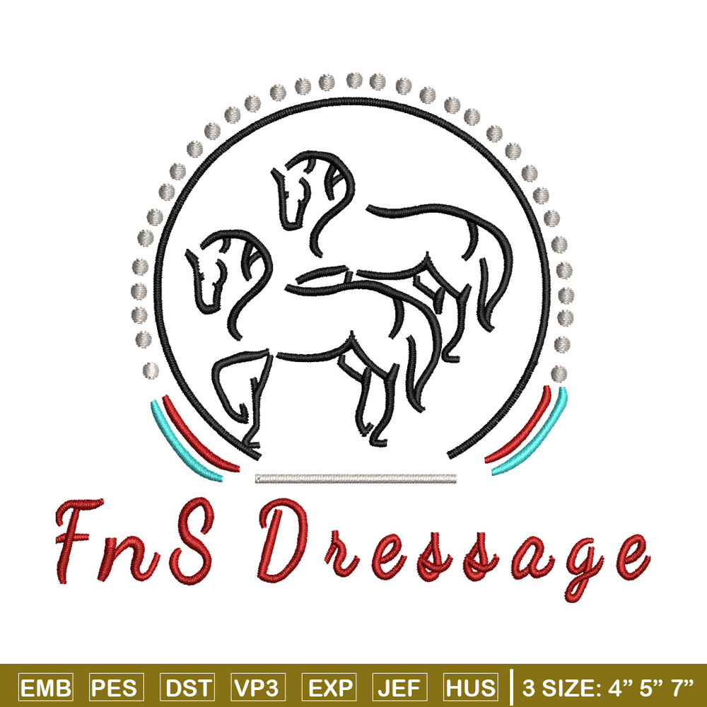 FnS Dressage embroidery design, Logo embroidery, Embroidery file, Embroidery shirt, Emb design, Digital download.jpg
