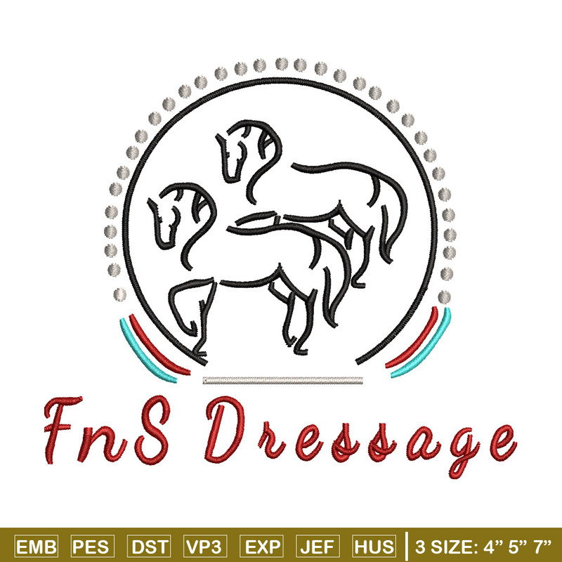 FnS Dressage embroidery design, Logo embroidery, Embroidery file, Embroidery shirt, Emb design, Digital download.jpg