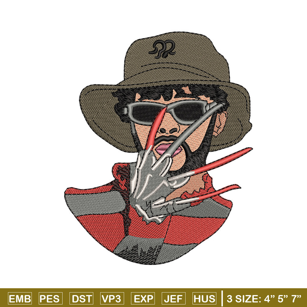 Freddy Krueger embroidery design, Horror embroidery, Embroidery file, Embroidery shirt, Emb design, Digital download.jpg