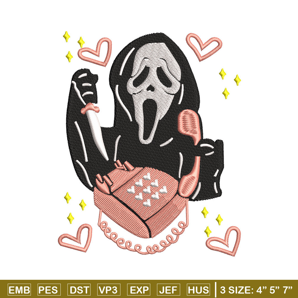 Ghost horror embroidery design, Ghost embroidery, Emb design, Embroidery shirt, Embroidery file, Digital download.jpg