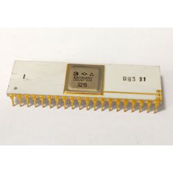 580VM80 - Rare USSR Soviet Russian Gold Ceramic Clone of Intel 8080 8-bit CPU Kvantor plant 1992