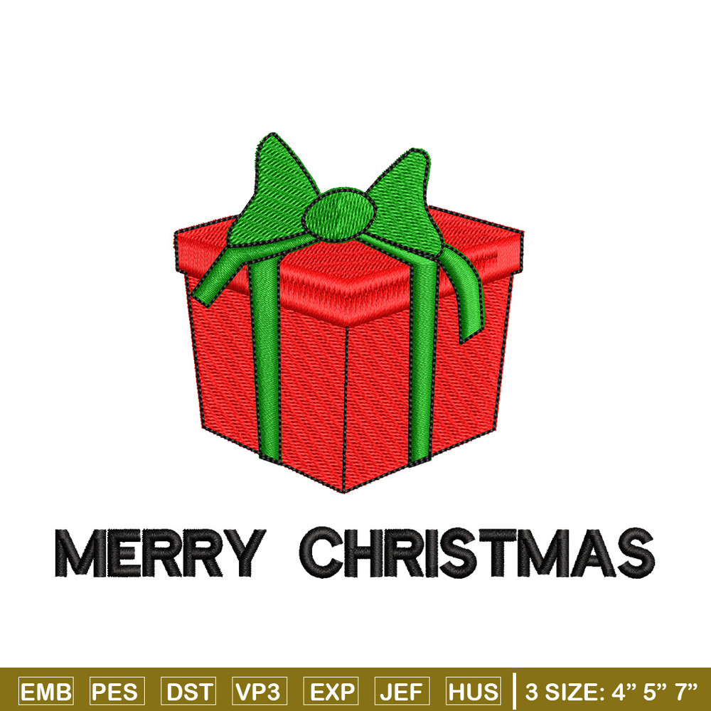 Gift chrismas embroidery design, Chrismas embroidery, Emb design, Embroidery shirt, Embroidery file, Digital download.jpg