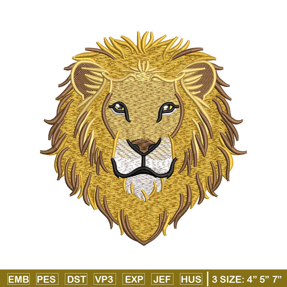 Goden lion embroidery design, Lion embroidery, Embroidery file, Embroidery shirt, Emb design, Digital download.jpg
