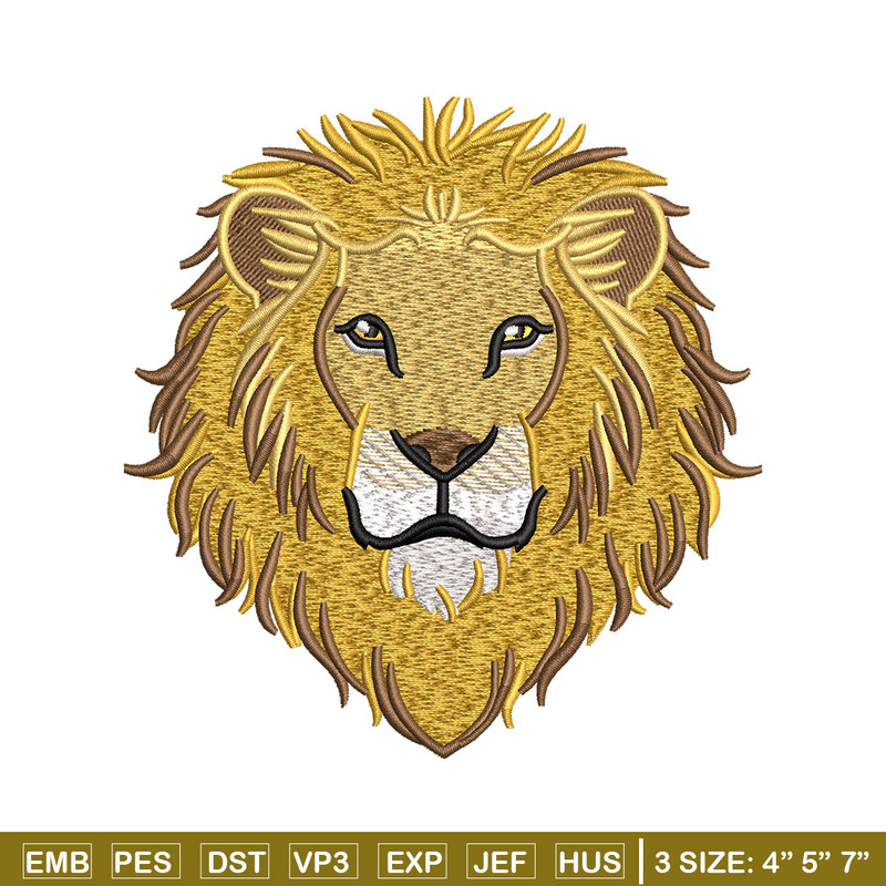 Goden lion embroidery design, Lion embroidery, Embroidery file, Embroidery shirt, Emb design, Digital download.jpg
