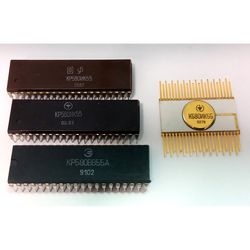 4x (KR) K580IK55, KR580VV55a - USSR Soviet Russian Gold Planar Clone of Intel 8080 support 8255