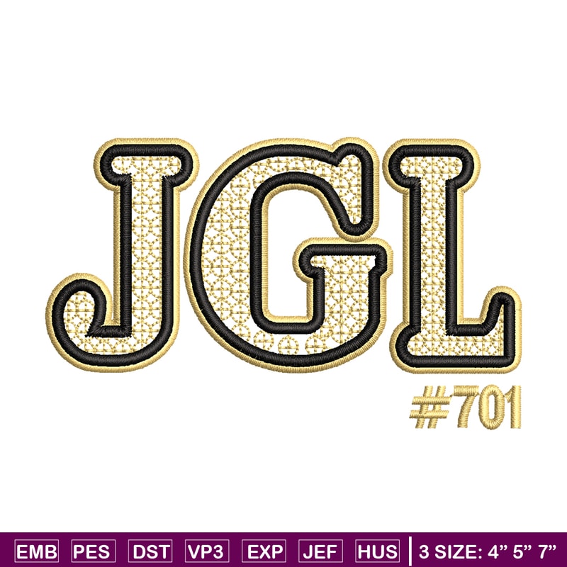 JGL logo embroidery design, JGL logo embroidery, logo design, logo shirt, Embroidery file, Instant download.jpg