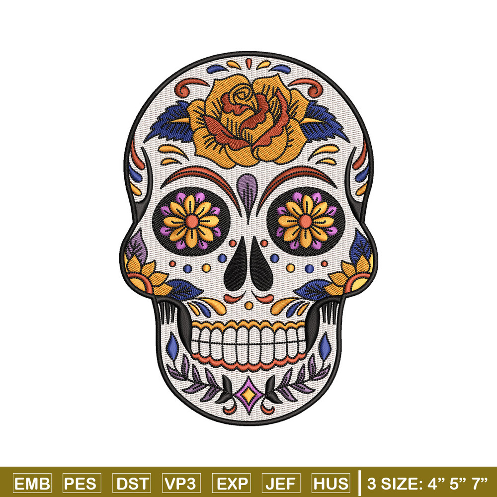 Head skull embroidery design, Skeleton embroidery, Emb design, Embroidery shirt, Embroidery file, Digital download.jpg