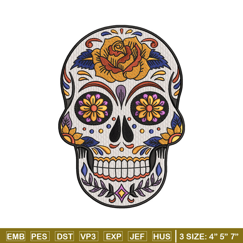 Head skull embroidery design, Skeleton embroidery, Emb design, Embroidery shirt, Embroidery file, Digital download.jpg