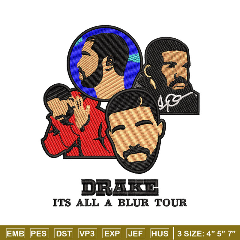 Its a blur tour embroidery design, Drake embroidery, Embroidery file, Embroidery shirt, Emb design, Digital download.jpg