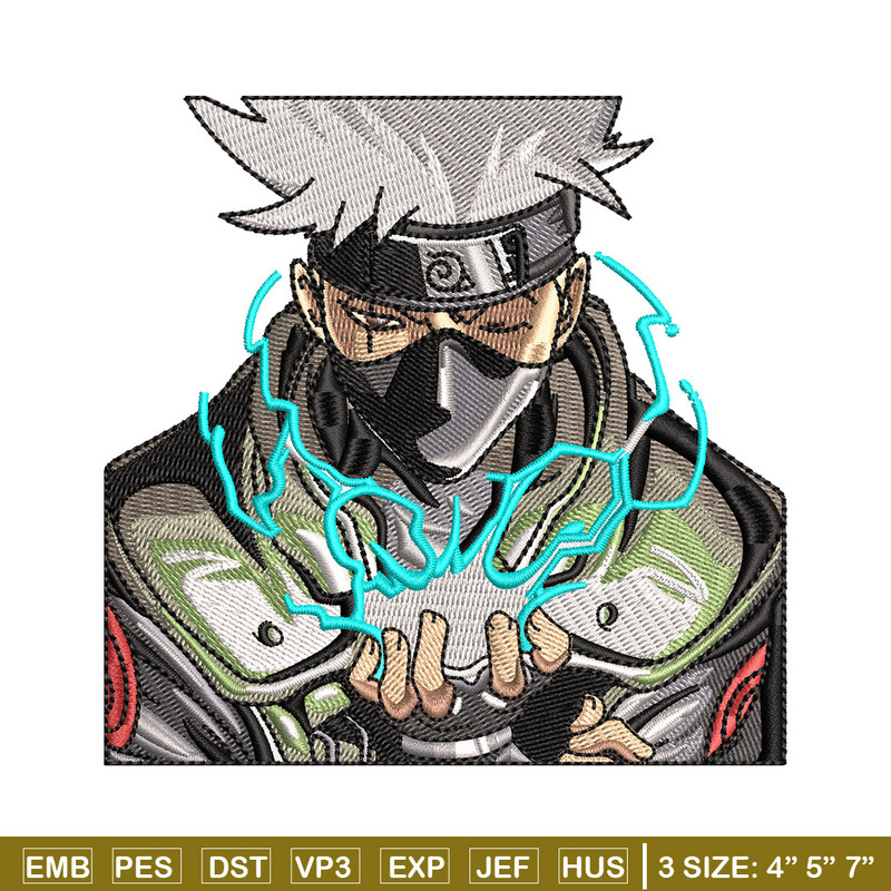 Kakashi chidori embroidery design, Naruto embroidery, Embroidery file, Embroidery shirt, Emb design, Digital download.jpg