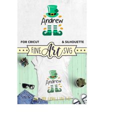 leprechaun monogram svg file for cricut silhouette and more, kids st patricks shirt svg, baby st patricks day svg, dxf e