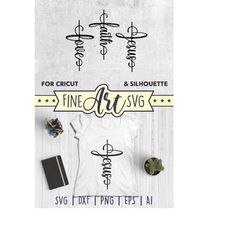faith cross svg, jesus cross svg, love cross svg, religious svg design, faith clip art, cut files for cricut, silhouette