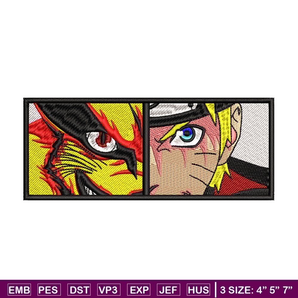 Naruto X Kurama embroidery design, Naruto embroidery, embroidery file, , anime design, anime shirt, Digital download.jpg