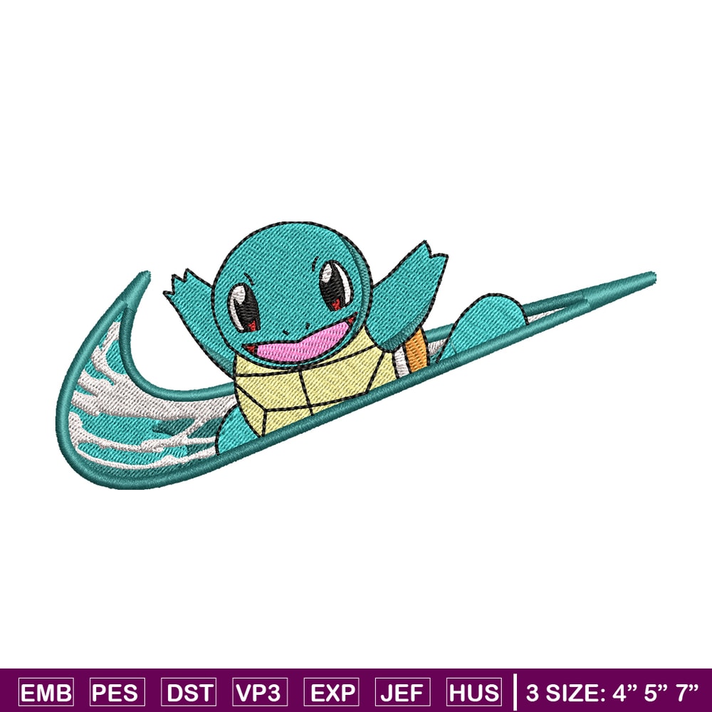 Nike Squirtle embroidery design, Pokemon embroidery, Nike design, anime design, anime shirt, Digital download.jpg