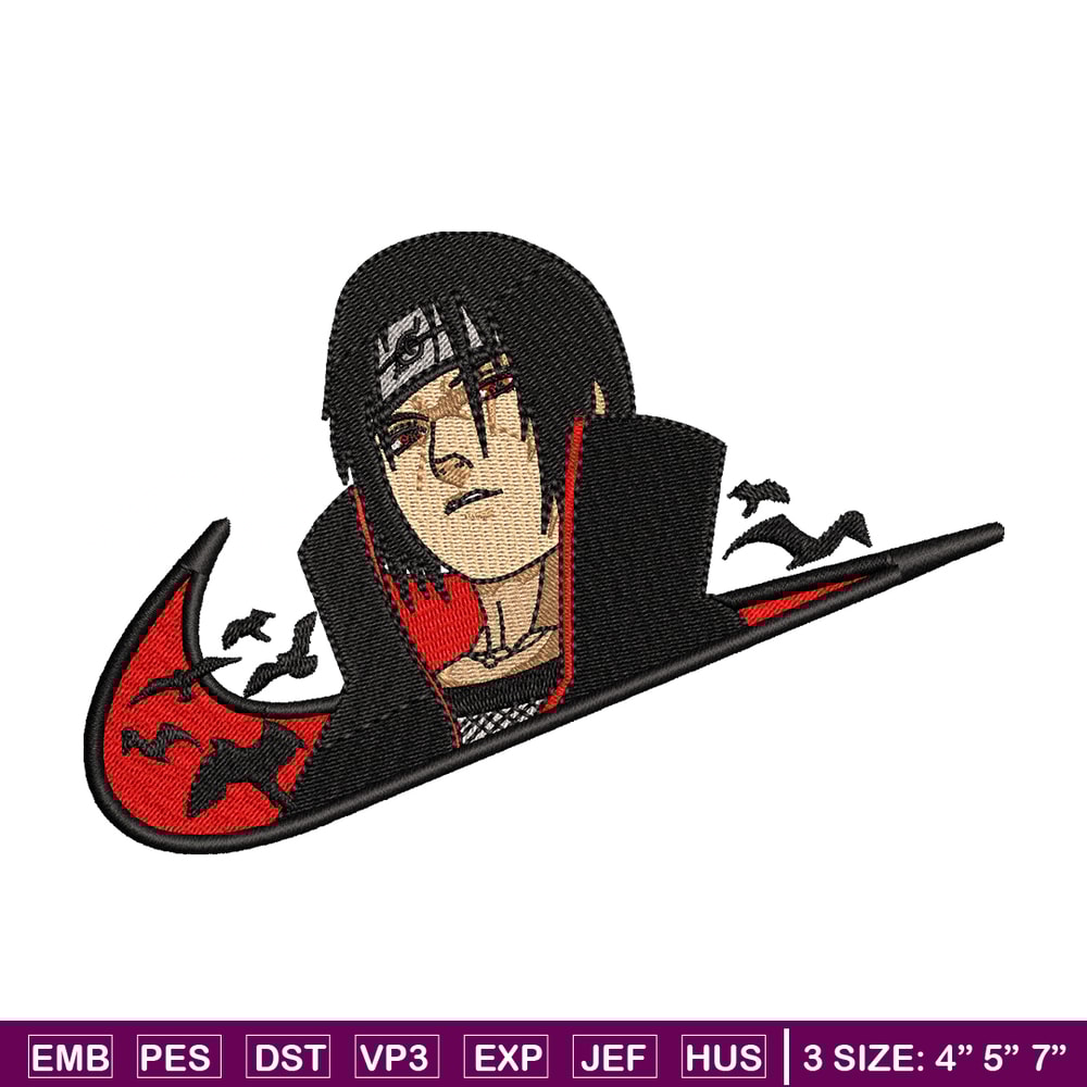 Nike x Itachi V2 embroidery design, Naruto embroidery, Nike design, anime design, anime shirt, Digital download.jpg