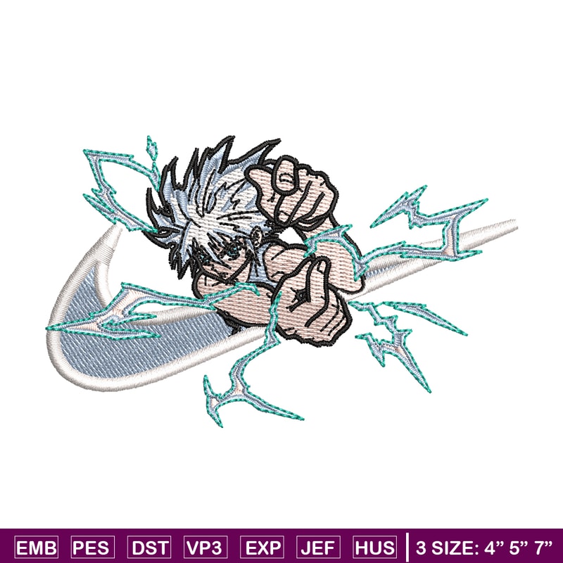Nike x Killua embroidery design, Hunter x hunter embroidery, Nike design, anime design, anime shirt, Digital download.jpg