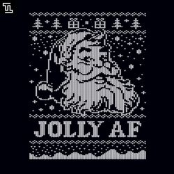 santa jolly af ugly christmas sweater funny santa t shirt, christmas png download