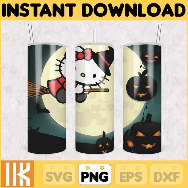 Kitty Coffee Tumbler, 20oz Straight Skinny Wrap, Spring Flower Pink Cat PNG, Tumbler Wrap, Cartoon Tumbler Wrap (45).jpg