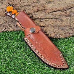 Handmade Damascus Hunting Knife for Survival and Camping with Pakkawood Handle Fixed Blade Damascus Steel A1 9 Inch