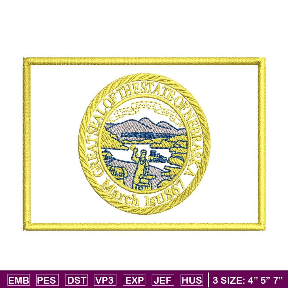 Seal Great Seal of the State of Nebraska Badge Logo embroidery design, logo embroidery, logo design, Instant download..jpg