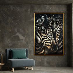 Zebra Canvas Print, Wildlife Animal Photo To Canvas Art Print For Office Decor, Wall Art Canvas Design, Framed Canvas Re