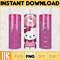 Kitty Coffee Tumbler, 20oz Straight Skinny Wrap, Spring Flower Pink Cat PNG, Tumbler Wrap, Cartoon Tumbler Wrap (10).jpg