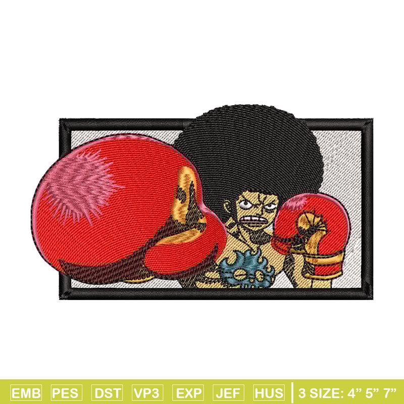 Afro Luffy embroidery design, One Piece embroidery, embroidery file, anime design, anime shirt, Digital download.jpg