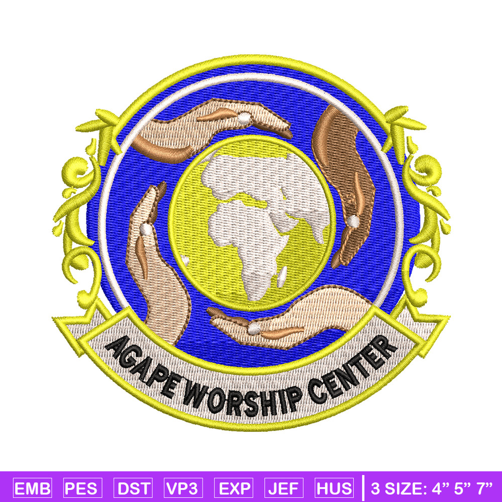 Agape Worship Center embroidery design, Agape Worship Center embroidery, logo design, Embroidery file, Instant download..jpg