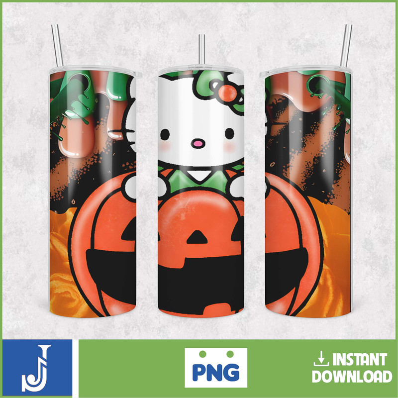 Kitty Coffee Tumbler, 20oz Straight Skinny Wrap, Spring Flower Pink Cat PNG, Tumbler Wrap, Cartoon Tumbler Wrap (7).jpg