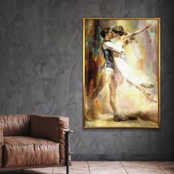 wall decor, canvas home decor, large canvas, dancing couple painting print, dancer poster,wall art canvas design,framed