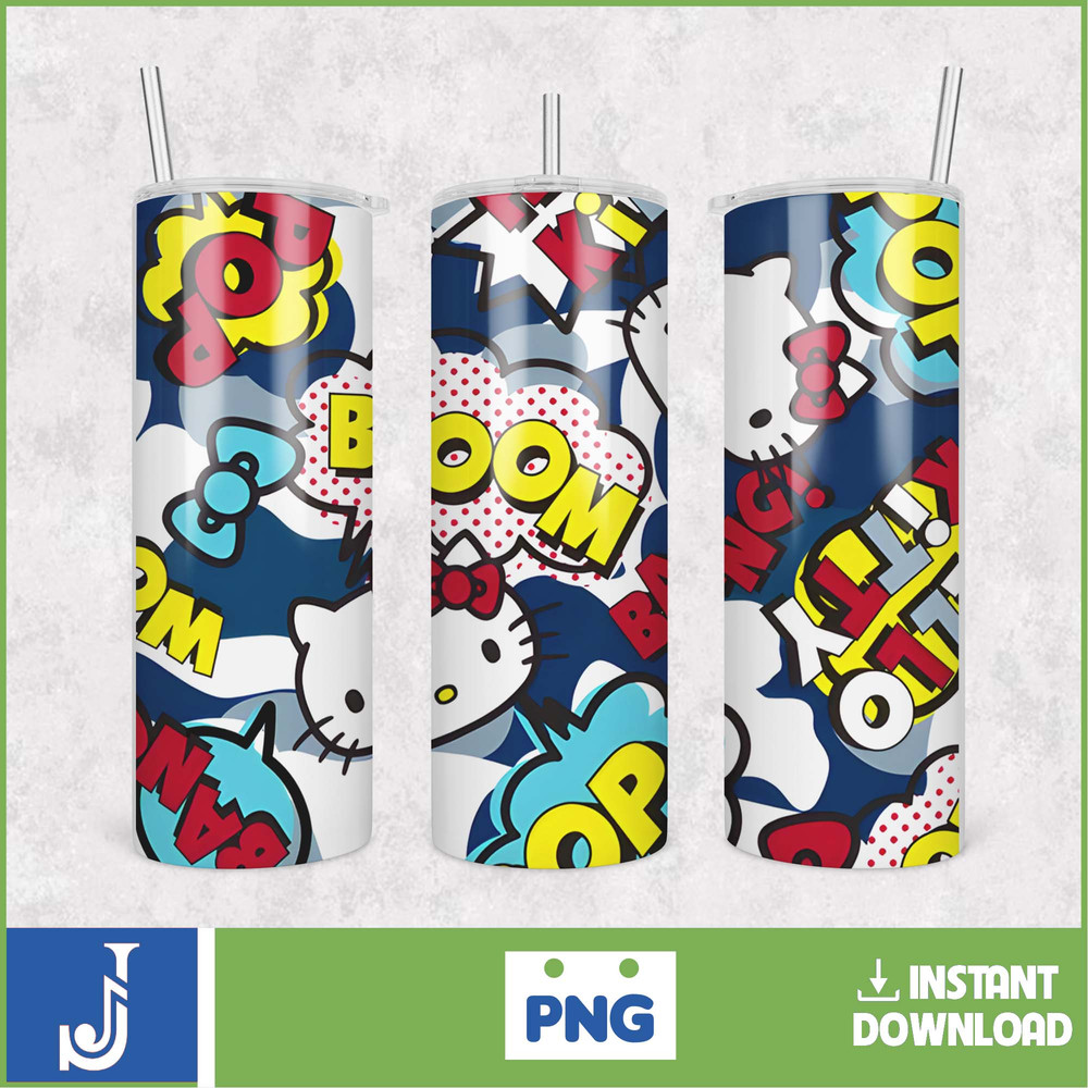 Kitty Coffee Tumbler, 20oz Straight Skinny Wrap, Spring Flower Pink Cat PNG, Tumbler Wrap, Cartoon Tumbler Wrap (34).jpg