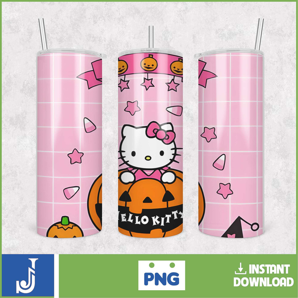Kitty Coffee Tumbler, 20oz Straight Skinny Wrap, Spring Flower Pink Cat PNG, Tumbler Wrap, Cartoon Tumbler Wrap (40).jpg