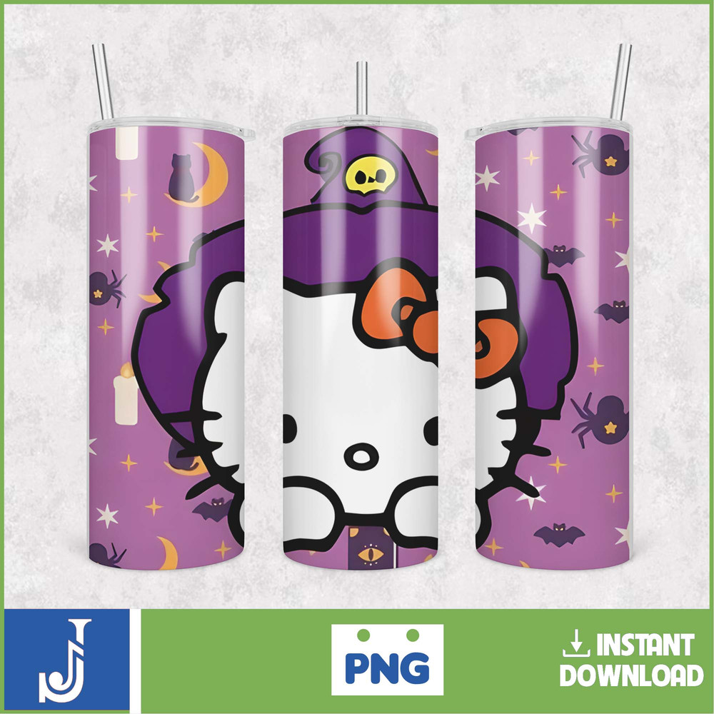 Kitty Coffee Tumbler, 20oz Straight Skinny Wrap, Spring Flower Pink Cat PNG, Tumbler Wrap, Cartoon Tumbler Wrap (44).jpg