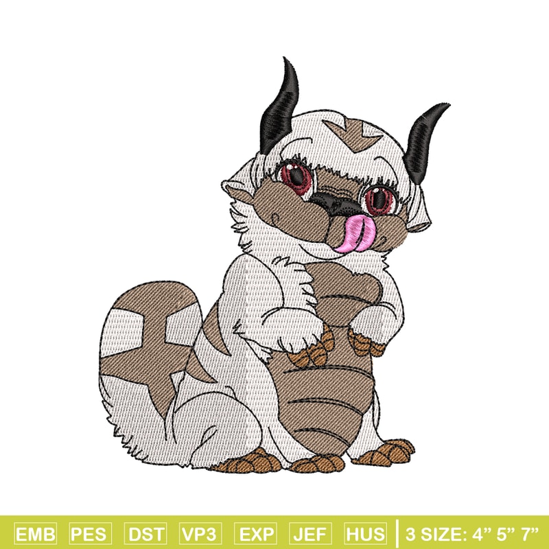 Appa Avatar embroidery design, Avatar embroidery, embroidery file, cartoon design, cartoon shirt, Digital download.jpg