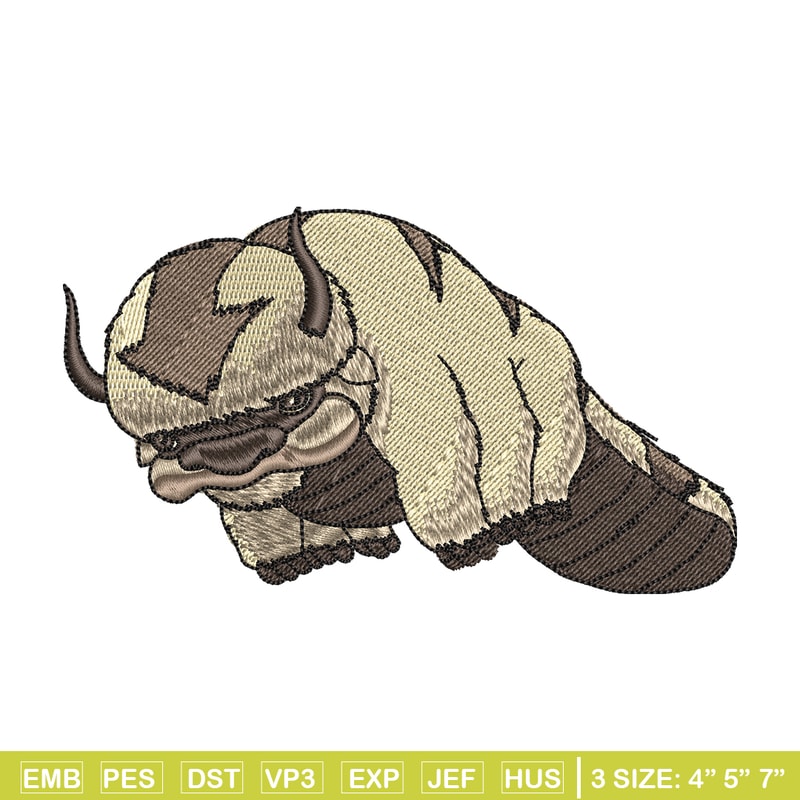 Appa embroidery design, Avatar cartoon embroidery, embroidery file, cartoon design, cartoon shirt, Digital download.jpg