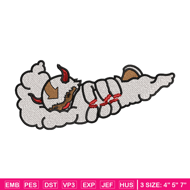 Appa x Nike embroidery design, avatar cartoon embroidery, nike design, Logo shirt, cartoon shirt, digital download.jpg