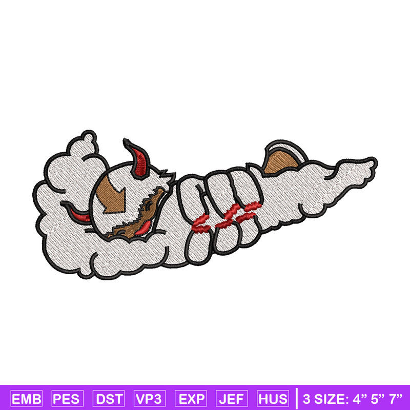 Appa x Nike embroidery design, avatar cartoon embroidery, nike design, Logo shirt, cartoon shirt, digital download.jpg