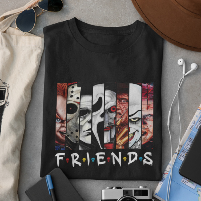 Halloween Friends Shirt, Horror Characters Friends Tee, Horror Movie Characters Tee, Scary Friends Shirt, Movie Killer Tee, Halloween Night-01.jpg