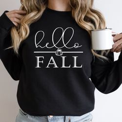 Halloween Sweatshirt, Hello Fall Sweatshirt, Halloween Pumpkin Hoodie,  Autumn Sweater For Women, Cute Fall Clothing, Th