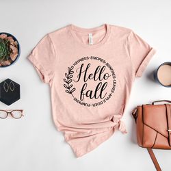 Hello Fall Shirt, Thanksgiving Shirt, Autumn T-Shirt, Thankful Shirt