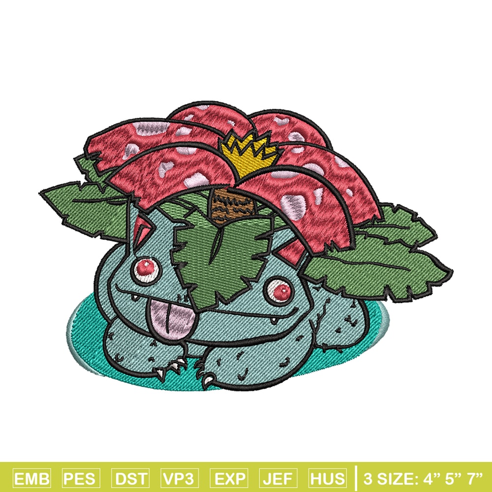 Bubasaur Pokemon embroidery design, Pokemon embroidery, Logo design, anime design, anime shirt, Digital download.jpg