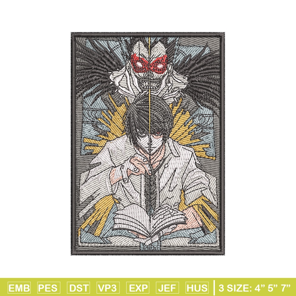 Death Note embroidery design, Death Note embroidery, embroidery file, anime design, anime shirt, Digital download.jpg