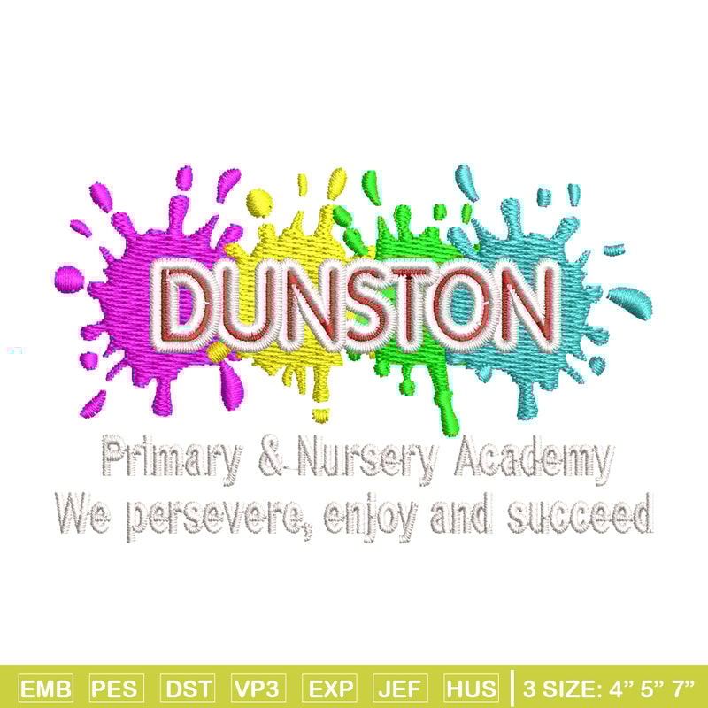 Dunston Primary logo embroidery design, logo embroidery, logo design, Embroidery shirt, logo shirt, Instant download.jpg