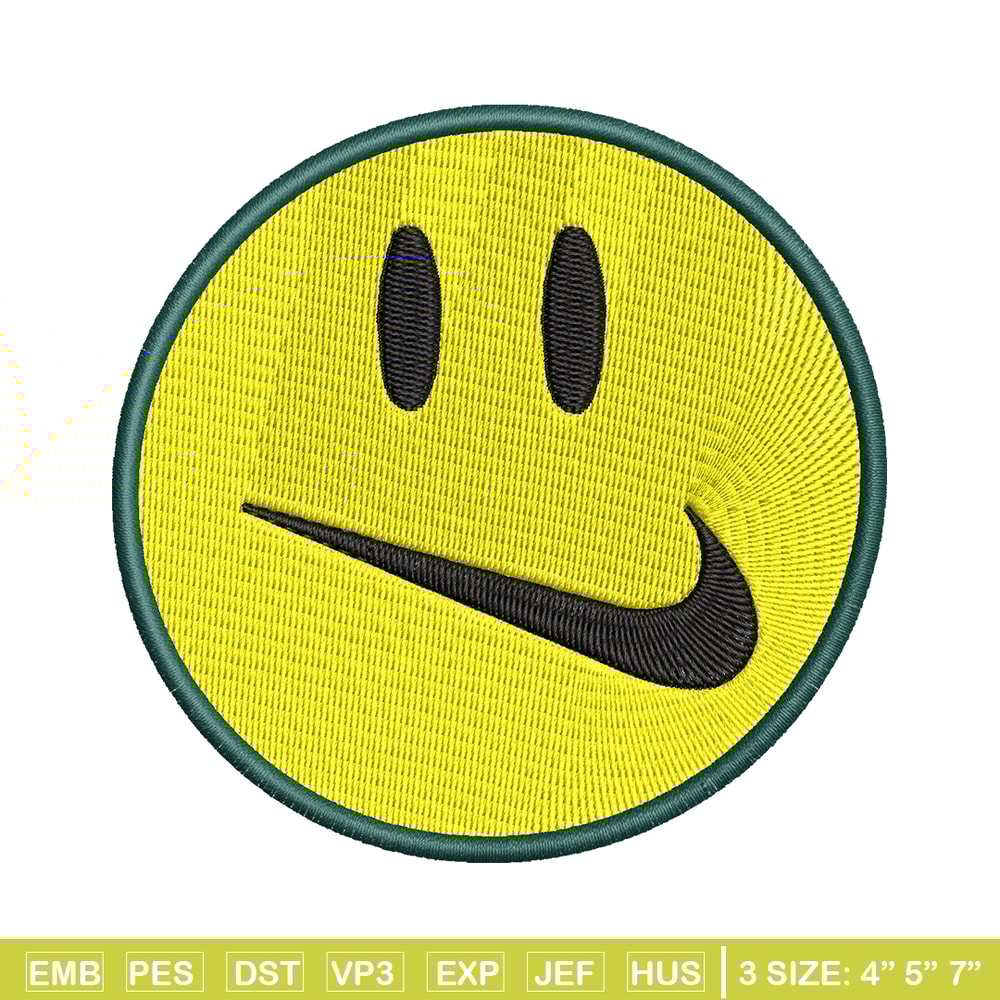 Emoji smile swoosh embroidery design, Emoji embroidery, logo design, embroidery file, logo shirt, Digital download.jpg