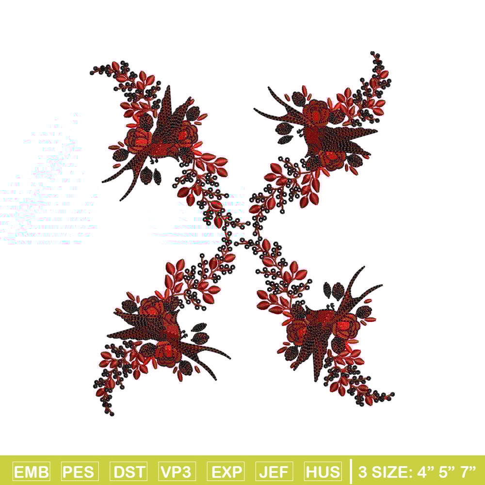 Flower windows embroidery design, logo embroidery, Flower design, Embroidery shirt, logo shirt, Instant download.jpg