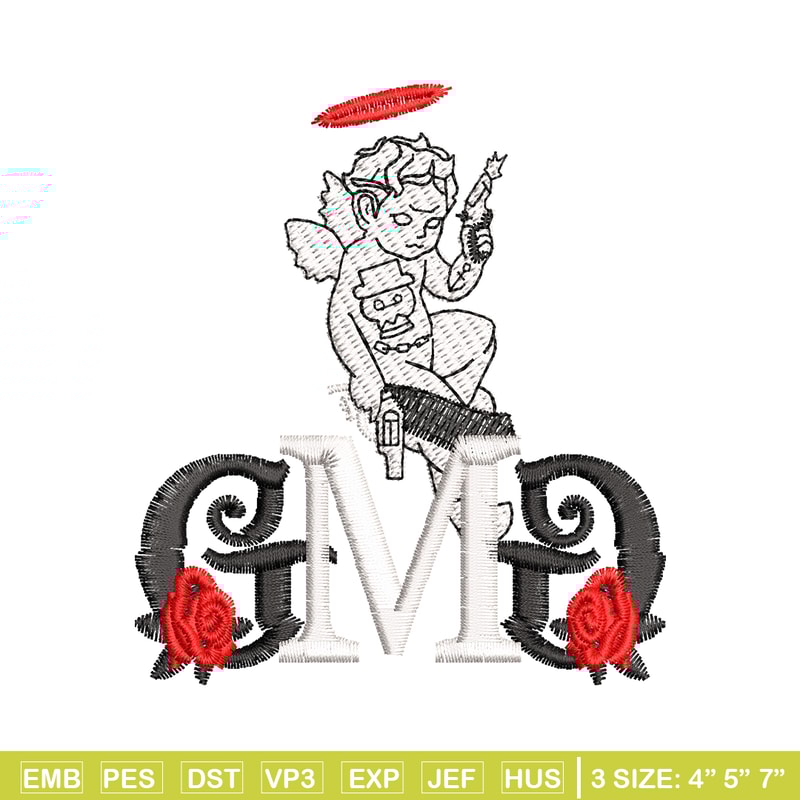 GMD Rose Logo embroidery design, GMD Rose embroidery, logo design, Embroidery file, logo shirt, Instant download..jpg