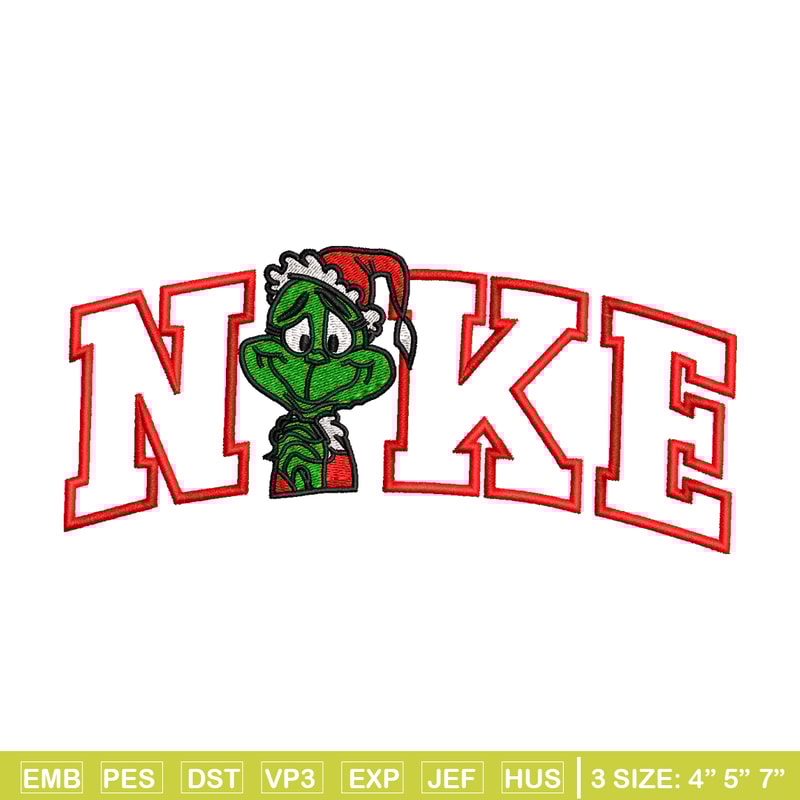 Grinch Nike Logo embroidery design, Grinch Nike embroidery, Nike design, logo shirt, Embroidery shirt, Digital download..jpg
