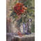 Chinese Rose Oil Artwork signed by artist in the lower right corner on the front.